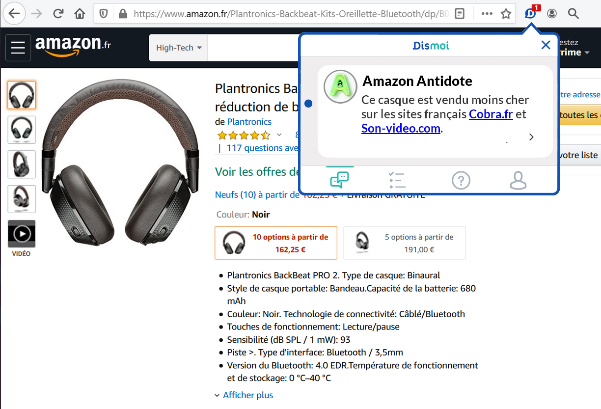 Alternative à casque audio vendu chez Amazon